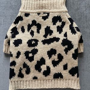 SALE! Cheetah Print Knit Dog Sweater Size M
